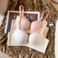 无痕裸感轻乳棉小胸聚拢显大无钢圈上托收副乳防下垂内衣女文胸罩
