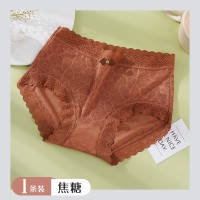 抖音热卖款内裤女士高腰收腹收小肚子少女可爱蕾丝无痕三角短裤