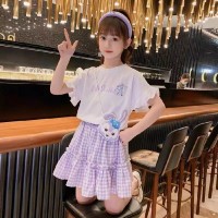 女童连衣裙夏装短袖套裙2024新款洋气网红星黛露儿童半身裙两件套