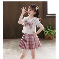 原版质量女童jk制服裙子夏季小学生连衣裙学院风套装女孩百褶裙
