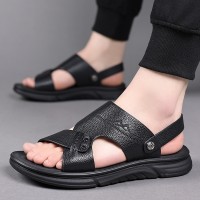 凉鞋男2024新款夏季休闲真皮男士凉拖头层牛皮沙滩鞋男鞋