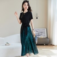 高级感御姐套装裙女气质法式绝美亮片今年流行显瘦两件套连衣裙女