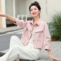 现货2024夏季新款防晒服短款小个子薄款休闲百搭水洗棉防晒服