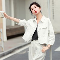 现货2024夏季新款防晒服短款小个子薄款休闲百搭水洗棉防晒服