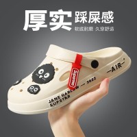 新款包头鞋舒适家居情侣拖鞋时尚可爱透气男女款拖鞋踩屎感洞洞鞋