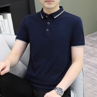 夏季男士短袖T恤全棉薄款商务翻领男装polo衫男款