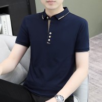 夏季男士短袖T恤全棉薄款商务翻领男装polo衫男款