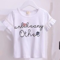 女童网红套装夏装2024年时髦洋气女大童短袖荷花边牛仔短裤两件套