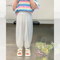 夏季女童铜氨丝凉凉裤夏装2024新款儿童韩版洋气休闲百搭休闲裤子