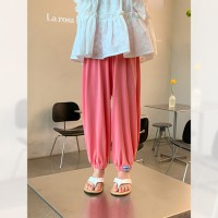 夏季女童铜氨丝凉凉裤夏装2024新款儿童韩版洋气休闲百搭休闲裤子