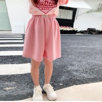 儿童休闲短裤2024新款夏季休闲女童糖果色简约纯色外穿夏装休闲裤