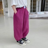 女童夏季裤子2024新款韩版时髦儿童简约宽松运动束脚贴标休闲卫裤