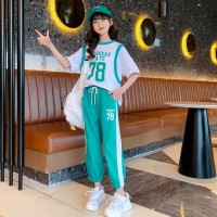 女童套装夏款网红新款儿童运动时髦童装夏装小女孩洋气两件套夏季