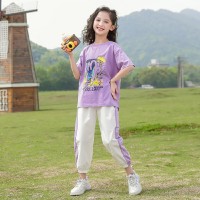 含棉女童网红套装夏装2024洋气新款中大童装夏季儿童运动女孩套装