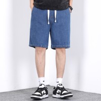 牛仔裤五分裤薄料高品质时尚百搭弹力修身男士休闲短裤牛仔裤