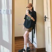 卡通印花200克后包条春新款纯棉大码短袖T恤