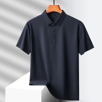 夏季新款翻领T恤男士时尚冰丝速干体恤衫商务休闲polo衫