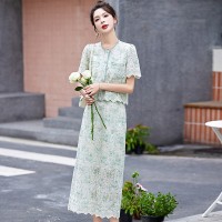 现货轻奢风蕾丝法式套裙女2024夏季新款时尚气质优雅两件套
