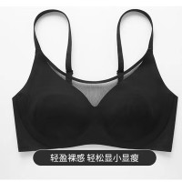 夏季薄款兔耳朵无痕内衣女大胸显小胸显瘦收副乳无钢圈睡眠文胸罩
