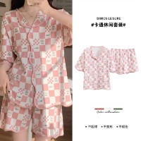 日系卡通可爱樱桃熊睡衣女短袖春夏季新款少女居家宽松家居服