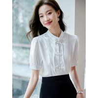 配马面裙的衬衣夏季短袖新中式衬衫风汉元素改良汉服女款上衣