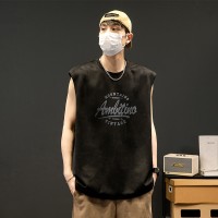运动背心男夏季薄款无袖t恤潮牌宽松篮球上衣ins港风简约百搭坎肩