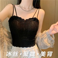 新款法式美背性感内衣搭蕾丝吊带短款百搭裹胸显瘦抹胸露背文胸