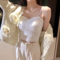 新款法式美背性感内衣搭蕾丝吊带短款百搭裹胸显瘦抹胸露背文胸