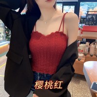 新款法式美背性感内衣搭蕾丝吊带短款百搭裹胸显瘦抹胸露背文胸