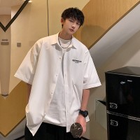 CH003夏季新款复古潮流衬衫时尚短袖休闲百搭痞帅青少年衬衫