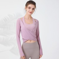 新款瑜伽服运动上衣女聚拢文胸跑步健身bra网纱背心罩衫套装