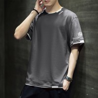T230夏季重磅短袖T恤男士潮流百搭五分袖简约t恤宽松打底衫