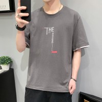 T227夏季纯棉短袖t恤男士夏季休闲时尚潮牌ins半袖上衣