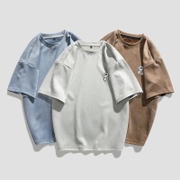 TC020重磅夏季短袖t恤男士时间简约印花半袖圆领上衣