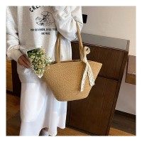高级感包包女2024新款潮夏季百搭草编托特包大容量编织单肩沙滩包
