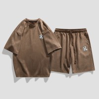 TZ007学生潮流短袖t恤运动套装男青少年夏装衣服帅气男装