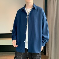 7304（佳乐）秋季黑色衬衫衣男内搭高级感白色男生长袖