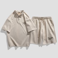 TZ014青少年运动套装男学生青少年短袖t恤帅气夏装polo衫