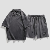 TZ014青少年运动套装男学生青少年短袖t恤帅气夏装polo衫