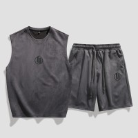 TZ009夏季男士背心短裤休闲搭配一整套帅气