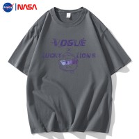 NASA联名白色短袖t恤夏季ins百搭情侣装宽松圆领潮牌纯棉半袖上衣