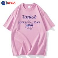 NASA联名白色短袖t恤夏季ins百搭情侣装宽松圆领潮牌纯棉半袖上衣