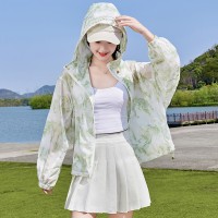 夏季新款防晒服短款印花连帽薄款防晒休闲款防晒衣