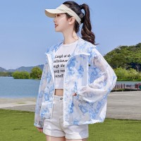 夏季新款防晒服短款印花连帽薄款防晒休闲款防晒衣