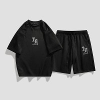 TZ004休闲运动套装男夏季新款短袖t恤休闲搭配一整套帅气