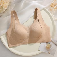 无痕乳胶内衣女小胸聚拢果冻条软支撑舒适透气网纱机洗固定杯文胸