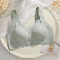 无痕乳胶内衣女小胸聚拢果冻条软支撑舒适透气网纱机洗固定杯文胸