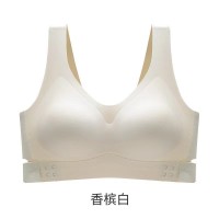 新款茶多酚无痕运动内衣女小胸聚拢防下垂交叉美背侧扣调整型文胸