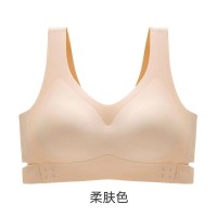 新款茶多酚无痕运动内衣女小胸聚拢防下垂交叉美背侧扣调整型文胸