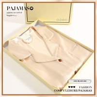 严选2024冰丝睡衣女夏季休闲套装送闺蜜装高级家居服女礼盒刺绣款